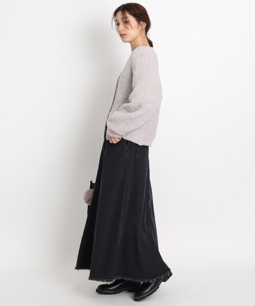 grove(グローブ)の「◆【S-LL】裾フリンジデニムロングスカート(デニムスカート・レディース・ブラック/ネイビー・01/02/04/03)」の12枚目の写真