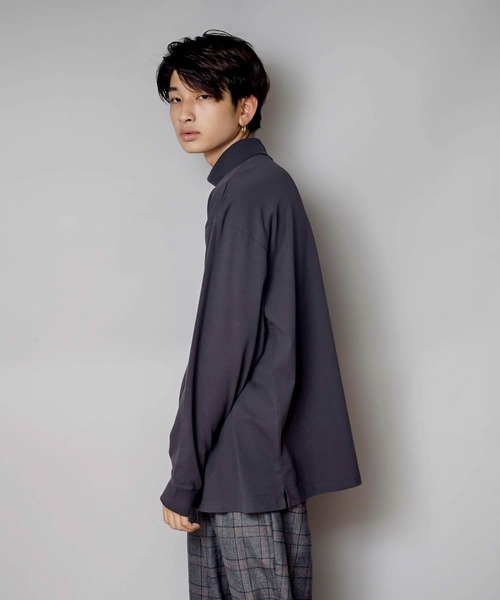 UNIIT(ユニット)の「【UNIIT/ユニット】NanoTecヘビーウェイト 2WAY タートルモックネック ルーズビッグシルエット ロンT(Tシャツ/カットソー・メンズ・ライトベージュ/ライトグレー/チャコールグレー/ネイビー/ライトグリーン・LARGE/MEDIUM/SMALL)」の13枚目の写真