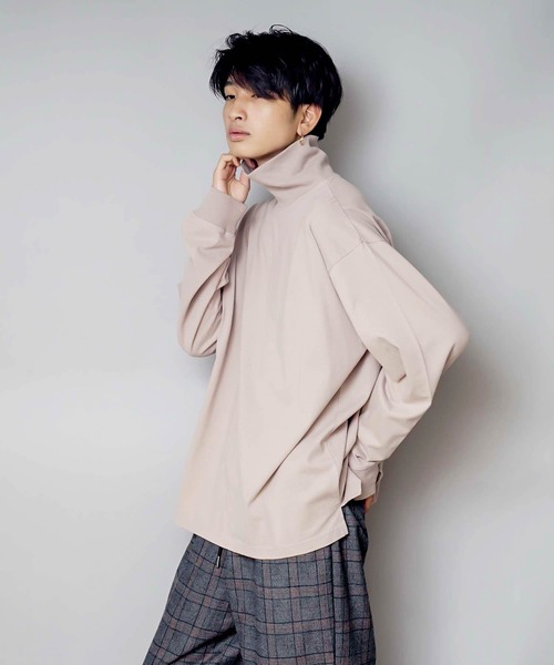 UNIIT(ユニット)の「【UNIIT/ユニット】NanoTecヘビーウェイト 2WAY タートルモックネック ルーズビッグシルエット ロンT(Tシャツ/カットソー・メンズ・ライトベージュ/ライトグレー/チャコールグレー/ネイビー/ライトグリーン・LARGE/MEDIUM/SMALL)」の20枚目の写真