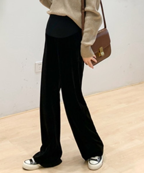 Opinion korean town（オピニオン コリアン タウン）の「【マタニティ】ベロア調ワイドパンツ（その他パンツ・レディース・ブラック/グレー・L/XL/M）」の13枚目の写真