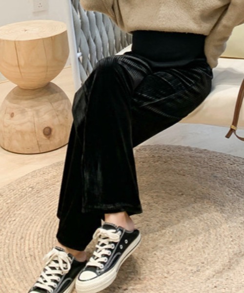 Opinion korean town（オピニオン コリアン タウン）の「【マタニティ】ベロア調ワイドパンツ（その他パンツ・レディース・ブラック/グレー・L/XL/M）」の14枚目の写真