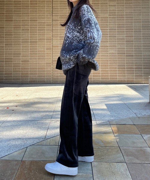 Opinion korean town（オピニオン コリアン タウン）の「【マタニティ】ベロア調ワイドパンツ（その他パンツ・レディース・ブラック/グレー・L/XL/M）」の9枚目の写真