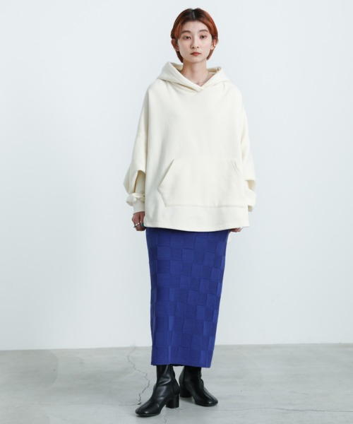 select MOCA(セレクトモカ)の「2021 AW ブロックチェックタイトニットスカート(スカート・レディース・オリーブ/ブルー/ブラック・FREE)」の4枚目の写真