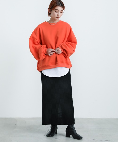 select MOCA(セレクトモカ)の「2021 AW ブロックチェックタイトニットスカート(スカート・レディース・オリーブ/ブルー/ブラック・FREE)」の17枚目の写真