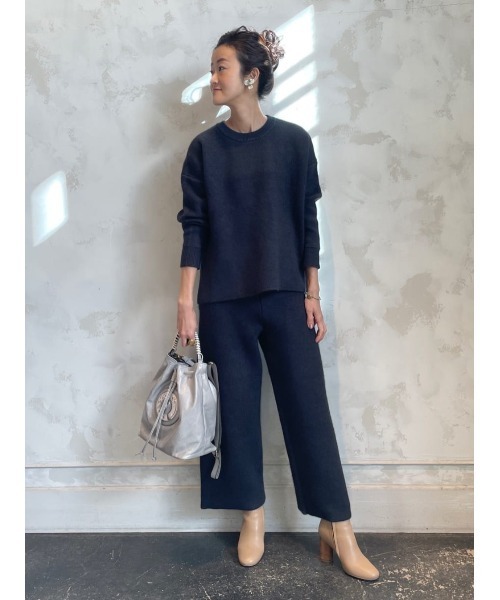 BEARDSLEY（ビアズリー）の「ラクーンダブルフェイスプルオーバーとセットアップで着られる ダブルフェイスパンツ（その他パンツ・レディース・グレー/アイボリー・FREE）」の14枚目の写真