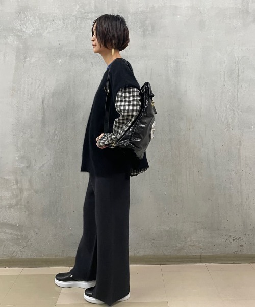 BEARDSLEY（ビアズリー）の「ラクーンダブルフェイスプルオーバーとセットアップで着られる ダブルフェイスパンツ（その他パンツ・レディース・グレー/アイボリー・FREE）」の18枚目の写真