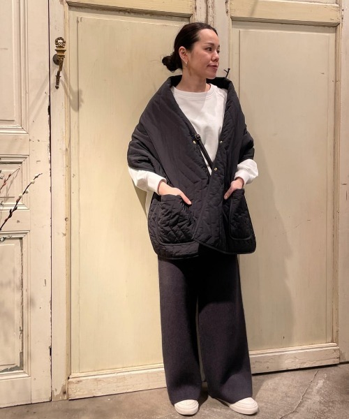 BEARDSLEY（ビアズリー）の「ラクーンダブルフェイスプルオーバーとセットアップで着られる ダブルフェイスパンツ（その他パンツ・レディース・グレー/アイボリー・FREE）」の21枚目の写真