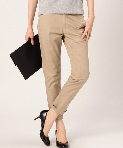 coen（コーエン）の「チノテーパードパンツ（チノパンツ・レディース・オフホワイト/ベージュ/オリーブ・MEDIUM/SMALL/LARGE）」の2枚目の写真