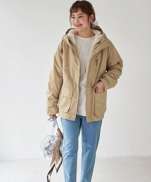 新作 新品 暖か大人カジュアル 1枚で3通りの着こなし 可愛いボアライナー付き3wayマウンテンパーカー マウンテンパーカー Belluna Plus ベルーナ のファッション メーカー販売 Arenatheatre Net