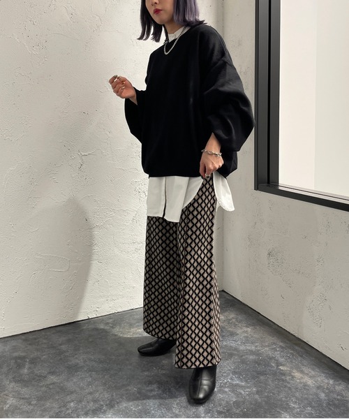 apres jour mignon(アプレジュールミニョン)の「だぼ袖クルーネックニット【ZOZOTOWN限定アイテム】(ニット/セーター・レディース・ライトベージュ/マスタード/オレンジ/チャコールグレー/ブラック・フリー/X-LARGE)」の10枚目の写真