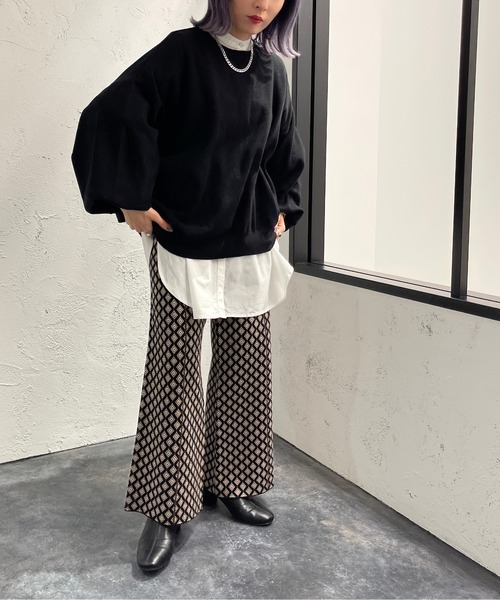 apres jour mignon(アプレジュールミニョン)の「だぼ袖クルーネックニット【ZOZOTOWN限定アイテム】(ニット/セーター・レディース・ライトベージュ/マスタード/オレンジ/チャコールグレー/ブラック・フリー/X-LARGE)」の11枚目の写真