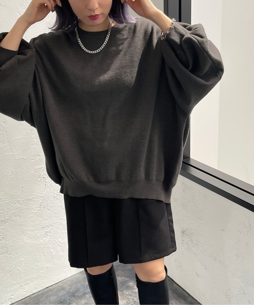 apres jour mignon(アプレジュールミニョン)の「だぼ袖クルーネックニット【ZOZOTOWN限定アイテム】(ニット/セーター・レディース・ライトベージュ/マスタード/オレンジ/チャコールグレー/ブラック・フリー/X-LARGE)」の13枚目の写真