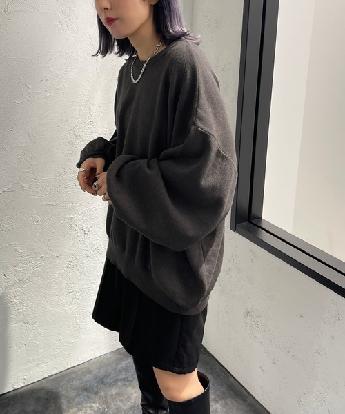 apres jour mignon(アプレジュールミニョン)の「だぼ袖クルーネックニット【ZOZOTOWN限定アイテム】(ニット/セーター・レディース・ライトベージュ/マスタード/オレンジ/チャコールグレー/ブラック・フリー/X-LARGE)」の15枚目の写真