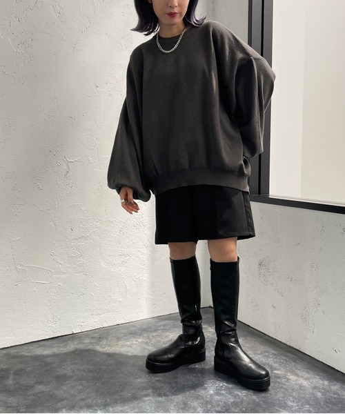 apres jour mignon(アプレジュールミニョン)の「だぼ袖クルーネックニット【ZOZOTOWN限定アイテム】(ニット/セーター・レディース・ライトベージュ/マスタード/オレンジ/チャコールグレー/ブラック・フリー/X-LARGE)」の17枚目の写真