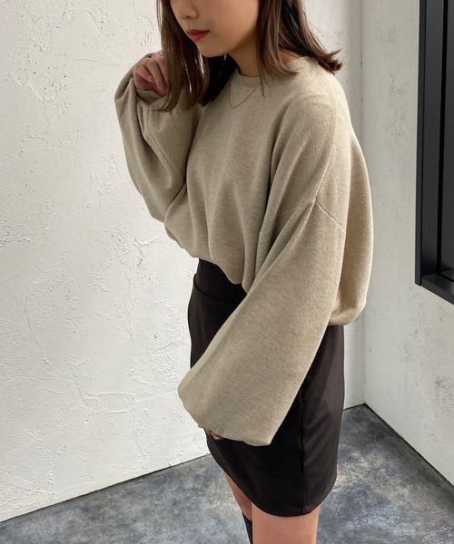 apres jour mignon(アプレジュールミニョン)の「だぼ袖クルーネックニット【ZOZOTOWN限定アイテム】(ニット/セーター・レディース・ライトベージュ/マスタード/オレンジ/チャコールグレー/ブラック・フリー/X-LARGE)」の21枚目の写真