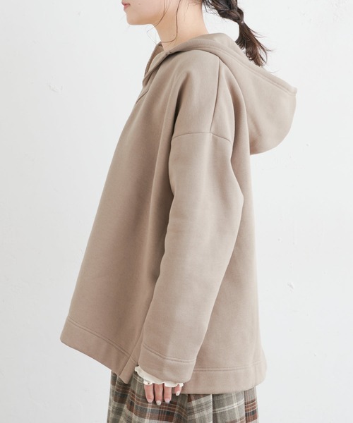 PUAL CE CIN（ピュアルセシン）の「裏起毛メキシカン風パーカー（スウェット・レディース・チャコールグレー/ベージュ/グレイッシュベージュ・FREE）」の18枚目の写真