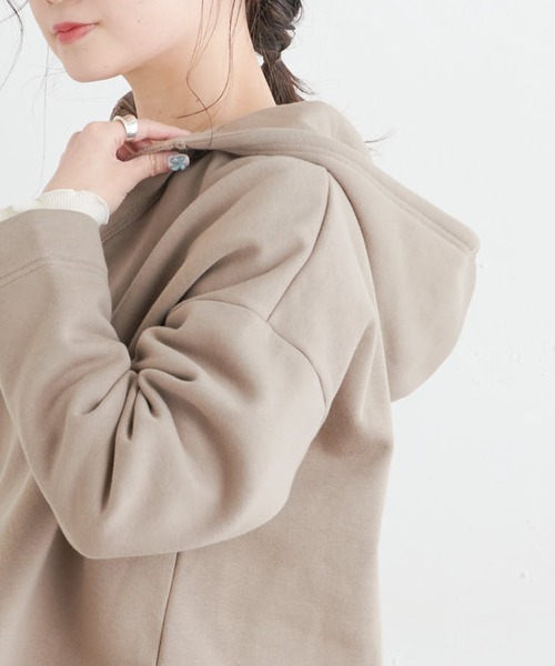 PUAL CE CIN（ピュアルセシン）の「裏起毛メキシカン風パーカー（スウェット・レディース・チャコールグレー/ベージュ/グレイッシュベージュ・FREE）」の6枚目の写真