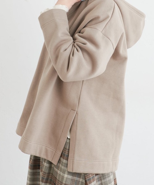 PUAL CE CIN（ピュアルセシン）の「裏起毛メキシカン風パーカー（スウェット・レディース・チャコールグレー/ベージュ/グレイッシュベージュ・FREE）」の7枚目の写真