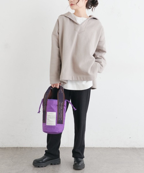 PUAL CE CIN（ピュアルセシン）の「裏起毛メキシカン風パーカー（スウェット・レディース・チャコールグレー/ベージュ/グレイッシュベージュ・FREE）」の10枚目の写真