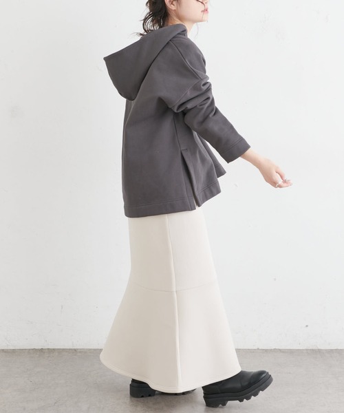 PUAL CE CIN（ピュアルセシン）の「裏起毛メキシカン風パーカー（スウェット・レディース・チャコールグレー/ベージュ/グレイッシュベージュ・FREE）」の16枚目の写真