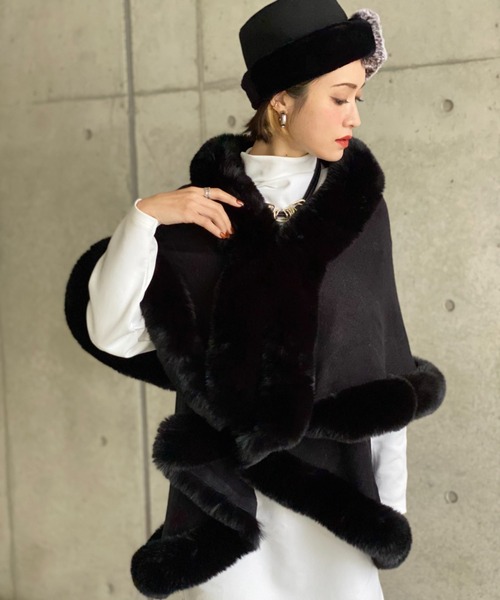 TO BE CHIC フリル付きポンチョ トゥービーシック☆ライトグレー フリルポケット ポンチョ