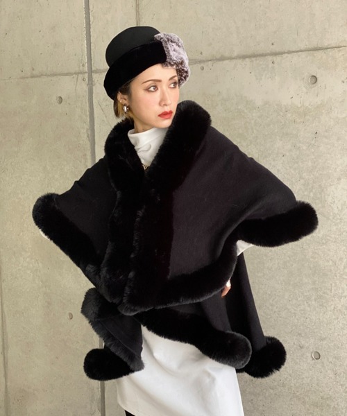 フリルポンチョ（ポンチョ）｜deux amour（ドゥーザムール）の