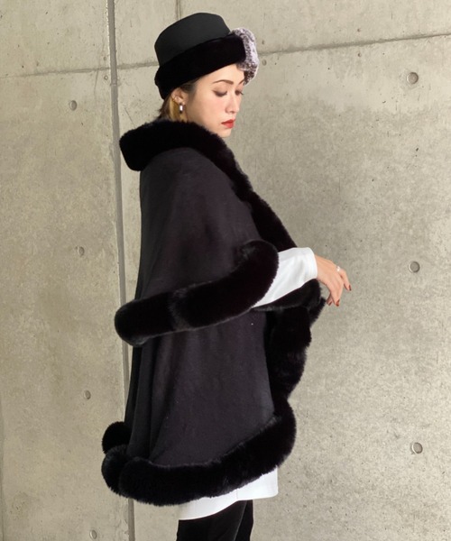 deux amour（ドゥーザムール）の「フリルポンチョ（ポンチョ・レディース・ブラック/ベージュ/モカ・FREE）」の17枚目の写真