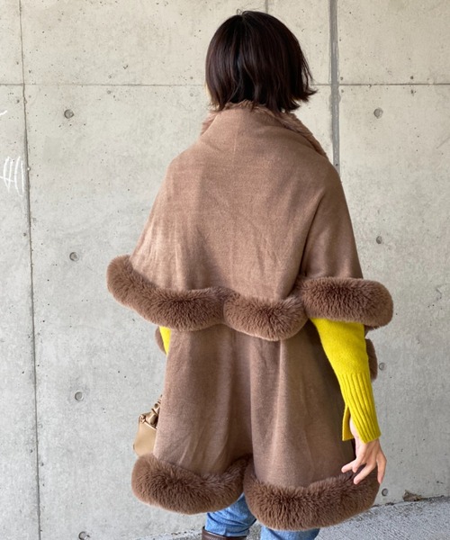 deux amour（ドゥーザムール）の「フリルポンチョ（ポンチョ・レディース・ブラック/ベージュ/モカ・FREE）」の19枚目の写真