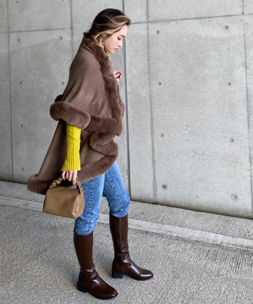 deux amour（ドゥーザムール）の「フリルポンチョ（ポンチョ・レディース・ブラック/ベージュ/モカ・FREE）」の12枚目の写真