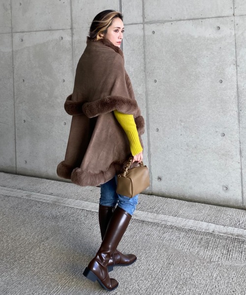 deux amour（ドゥーザムール）の「フリルポンチョ（ポンチョ・レディース・ブラック/ベージュ/モカ・FREE）」の20枚目の写真