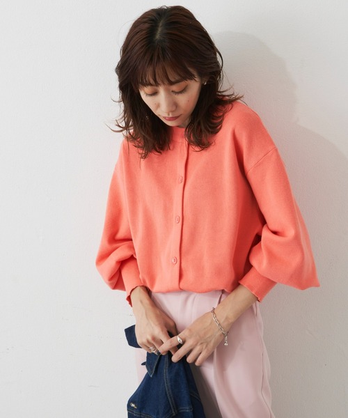 Auntie Rosa Holiday(アンティローザホリデー)の「カラークルーショートカーディガン(カーディガン/ボレロ・レディース・イエロー/オフホワイト/ブルー/オレンジ・FREE)」の12枚目の写真