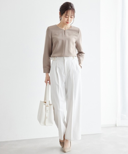 ROPE' PICNIC（ロペピクニック）の「【360°ウルトラストレッチ】セットアップ対応/フロントホックブラウス（シャツ/ブラウス・レディース・ホワイト/ブラック/ネイビー/イエロー系その他3/ライトグリーン/ブルー・40/38）」の22枚目の写真