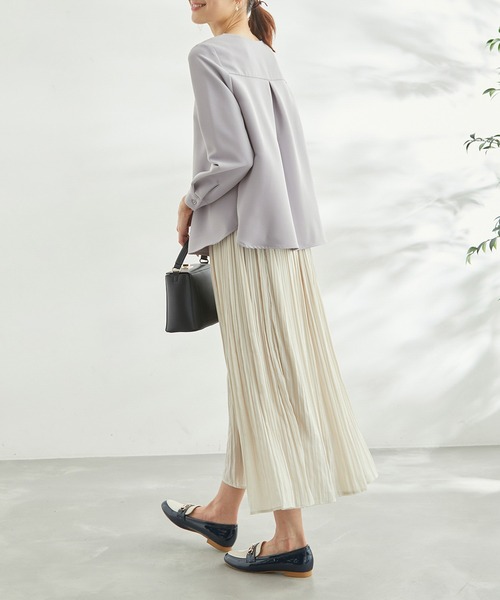 ROPE' PICNIC（ロペピクニック）の「【360°ウルトラストレッチ】セットアップ対応/フロントホックブラウス（シャツ/ブラウス・レディース・ホワイト/ブラック/ネイビー/イエロー系その他3/ライトグリーン/ブルー・40/38）」の8枚目の写真