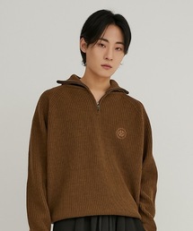 crump | 【crump 】ロゴ刺繍 ジップアップカラーニット / LOGO EMBROIDERY ZIP-UP COLLAR KNIT(ニット/セーター)