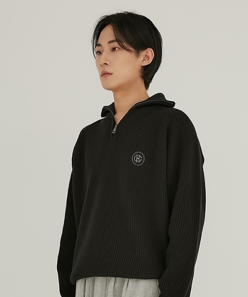 crump(クランプ)の「【crump 】ロゴ刺繍 ジップアップカラーニット / LOGO EMBROIDERY ZIP-UP COLLAR KNIT(ニット/セーター・メンズ・ブラック/ブラウン/グレー・MEDIUM/LARGE)」の8枚目の写真