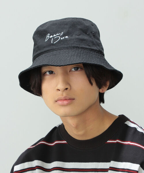 BeAMS DOT（ビームスドット）の「【WEB限定】BeAMS DOT / ロゴ バケットハット（ハット・メンズ・ブラック/ベージュ・FREE）」の2枚目の写真