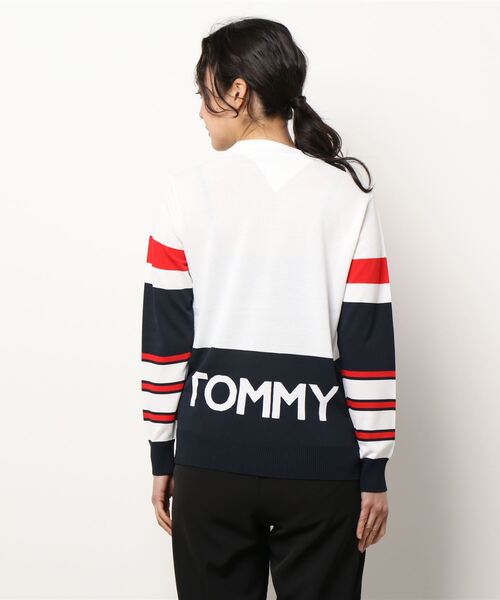 TOMMY HILFIGER GOLF（トミー ヒルフィガー ゴルフ）の「[トミーヒルフィガーゴルフ] レディース カラーブロック クルーネックセーター　 （ニット/セーター・レディース・ホワイト/ネイビー/ピンク・LL/S/M/L）」の7枚目の写真