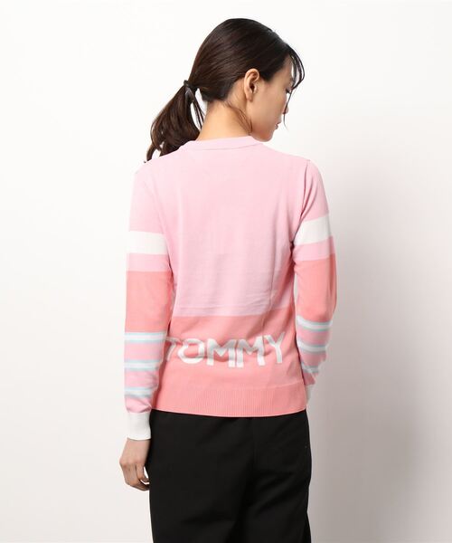 TOMMY HILFIGER GOLF（トミー ヒルフィガー ゴルフ）の「[トミーヒルフィガーゴルフ] レディース カラーブロック クルーネックセーター　 （ニット/セーター・レディース・ホワイト/ネイビー/ピンク・LL/S/M/L）」の6枚目の写真