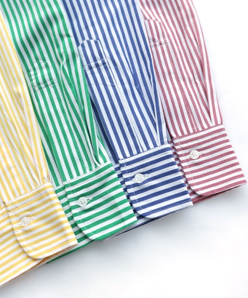 andme（アンドミー）の「長袖カラーストライプシャツ（シャツ/ブラウス・レディース・ホワイト×グリーン/ホワイト×ブルー/ホワイト×イエロー/ホワイト×ピンク/ホワイト×パープル/オレンジ系その他・M/L）」の18枚目の写真