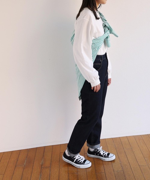 andme（アンドミー）の「長袖カラーストライプシャツ（シャツ/ブラウス・レディース・ホワイト×グリーン/ホワイト×ブルー/ホワイト×イエロー/ホワイト×ピンク/ホワイト×パープル/オレンジ系その他・M/L）」の14枚目の写真