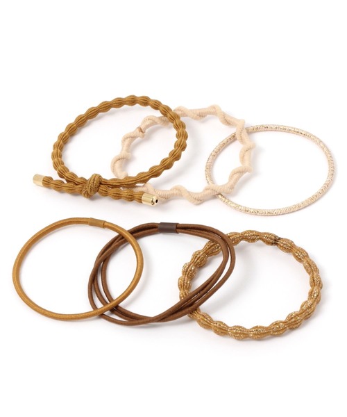 studio CLIP（スタディオクリップ）の「6SETラメイリアソートポニー（ヘアゴム・レディース・ブラウン/ベージュ/カーキ/ブルー・FREE）」の3枚目の写真