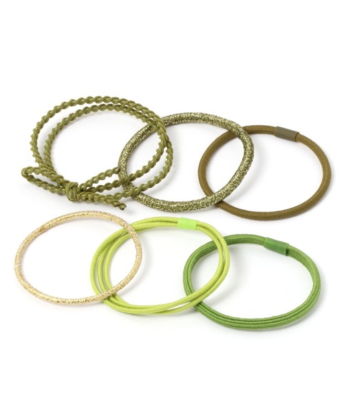 studio CLIP（スタディオクリップ）の「6SETラメイリアソートポニー（ヘアゴム・レディース・ブラウン/ベージュ/カーキ/ブルー・FREE）」の4枚目の写真