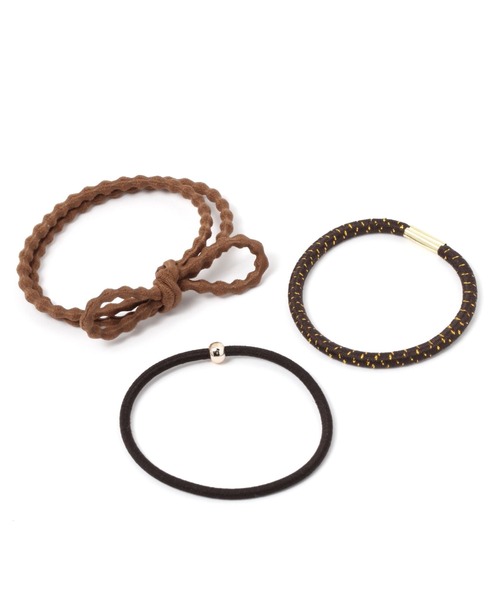 studio CLIP（スタディオクリップ）の「6SETラメイリアソートポニー（ヘアゴム・レディース・ブラウン/ベージュ/カーキ/ブルー・FREE）」の5枚目の写真