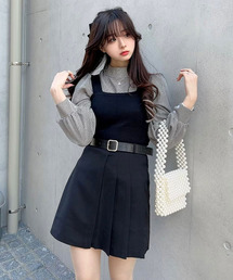 titty＆Co. PETIT by poyo | 【titty&Co.PETIT Produce by POYO】ベルト付きサイドプリーツスカパン(スカート)
