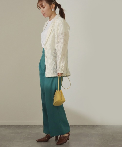 AULI（アウリィ）の「【低身長向けサイズ】シアージャケット（テーラードジャケット・レディース・アイボリー/ブラック/イエロー・S/XS）」の20枚目の写真