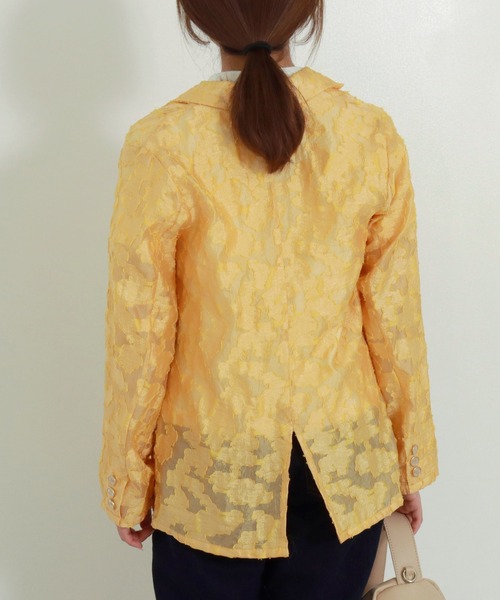 AULI（アウリィ）の「【低身長向けサイズ】シアージャケット（テーラードジャケット・レディース・アイボリー/ブラック/イエロー・S/XS）」の16枚目の写真