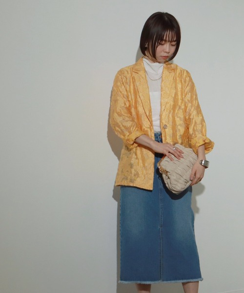 AULI（アウリィ）の「【低身長向けサイズ】シアージャケット（テーラードジャケット・レディース・アイボリー/ブラック/イエロー・S/XS）」の22枚目の写真