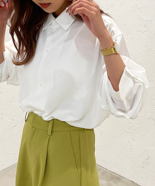 apres jour mignon(アプレジュールミニョン)の「カラーシャツ【ZOZOTOWN限定アイテム】(シャツ/ブラウス・レディース・ライトブルー/オフホワイト/ライトピンク/ライトパープル・X-LARGE/フリー)」の6枚目の写真