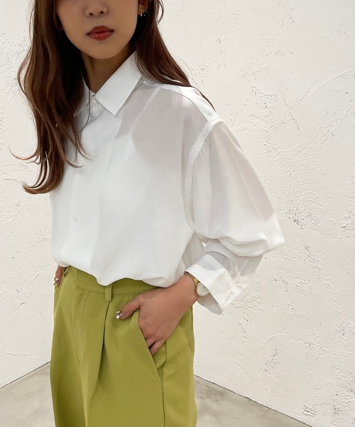 apres jour mignon(アプレジュールミニョン)の「カラーシャツ【ZOZOTOWN限定アイテム】(シャツ/ブラウス・レディース・ライトブルー/オフホワイト/ライトピンク/ライトパープル・X-LARGE/フリー)」の7枚目の写真