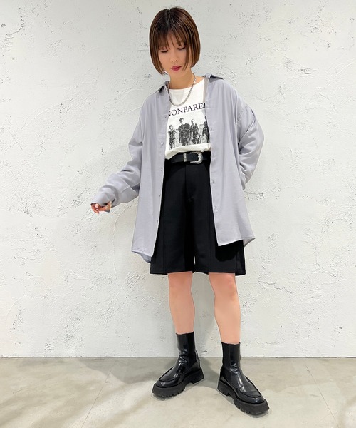 apres jour mignon(アプレジュールミニョン)の「カラーシャツ【ZOZOTOWN限定アイテム】(シャツ/ブラウス・レディース・ライトブルー/オフホワイト/ライトピンク/ライトパープル・X-LARGE/フリー)」の16枚目の写真